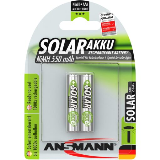 Ansmann Solar NiMH Akku Micro AAA 550 mAh maxE