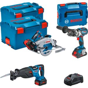 Bosch Profi Set Holzbau 18V: GSB 18V-110C + GKS 18V-68GC + GSA 18V-28