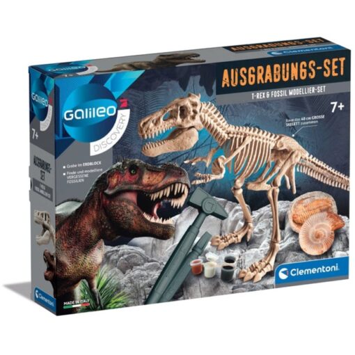 Clementoni Ausgrabungs-Set T-Rex & Fossil Modellier-Set