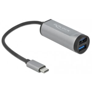 Delock 2 Port USB 3.2 Gen 1 Hub mit USB Type-C Anschluss und SD + Micro SD Slot