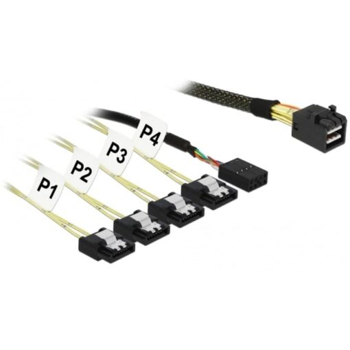 Delock Adapterkabel Mini SAS HD SFF-8643 > 4x SATA 7Pin