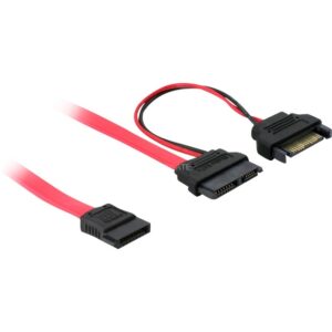 Delock Adapterkabel Slim SATA 13-Pin > 7-Pin + 15 Pin