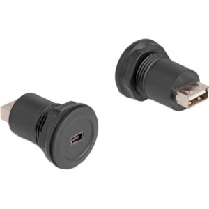 Delock Einbaubuchse Mini-USB-B 2.0 > USB-A 2.0