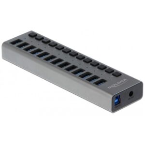 Delock Externer SuperSpeed USB Hub mit 13 Ports + Schalter