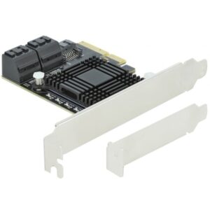 Delock PCIe 5P SATA x4 LP