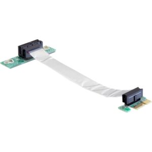 Delock Riser Karte PCI Express x1 > x1 mit flexiblem Kabel 13 cm links gerichtet