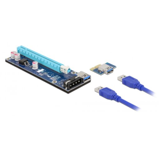 Delock Riser Karte PCI Express x1 zu x16 mit 60 cm USB Kabel