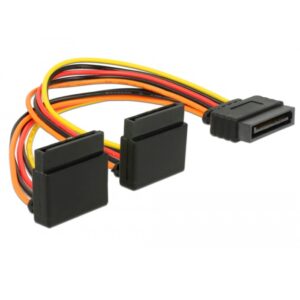 Delock Stromkabel SATA 15Pin (Stecker) > 2x SATA 15Pin (Buchse)