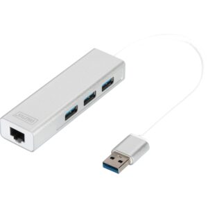 Digitus USB 3.0 3-Port Hub mit Gigabit LAN