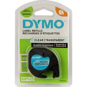 Dymo LetraTag ORIGINAL Kunststoff Schriftband schwarz auf transparent