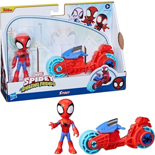 Hasbro Marvel Spidey and His Amazing Friends - Spidey mit Motorrad