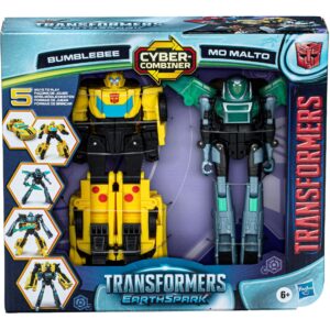 Hasbro Transformers EarthSpark Cyber-Combiner Bumblebee und Mo Malto