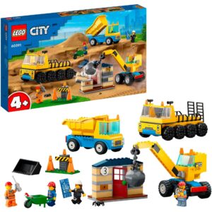 Lego 60391 City Baufahrzeuge und Kran mit Abrissbirne