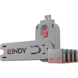 Lindy USB Port Schloss (4 Stück) mit Schlüssel