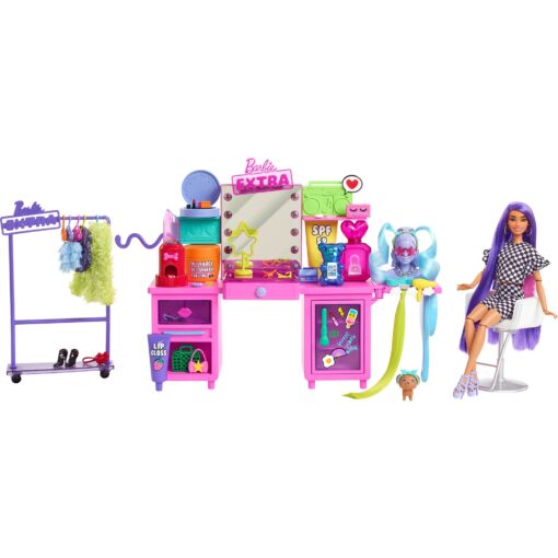 Mattel Barbie Extra Spielset mit Puppe und Stylingtisch