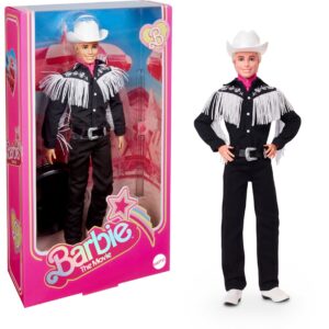 Mattel Barbie The Movie - Ken-Sammelpuppe mit schwarzem Cowboy-Outfit