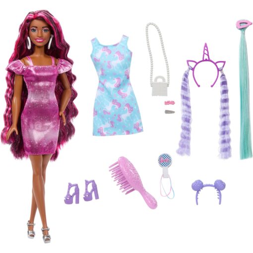 Mattel Barbie Totally Hair Puppe mit Einhorn Outfit