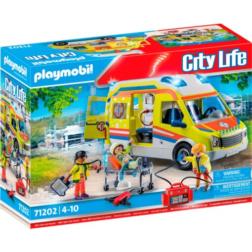 PLAYMOBIL 71202 City Life - Rettungswagen mit Licht und Sound