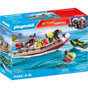 PLAYMOBIL 71464 City Action Feuerwehrboot mit Aqua Scooter