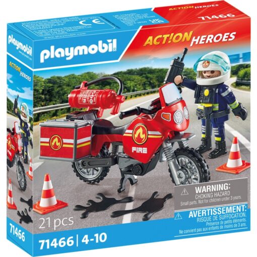 PLAYMOBIL 71466 City Action Feuerwehrmotorrad am Unfallort