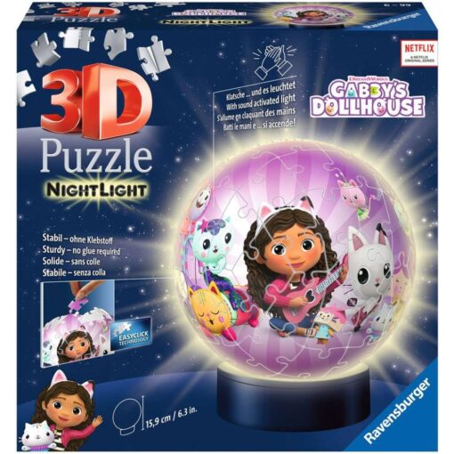 Ravensburger 3D Puzzle-Ball Nachtlicht Gabby''s Dollhouse