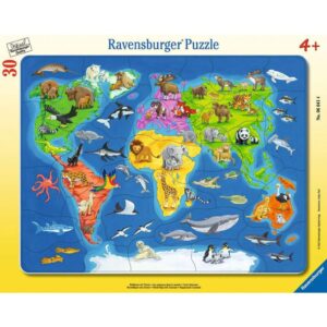 Ravensburger Kinderpuzzle Weltkarte mit Tieren