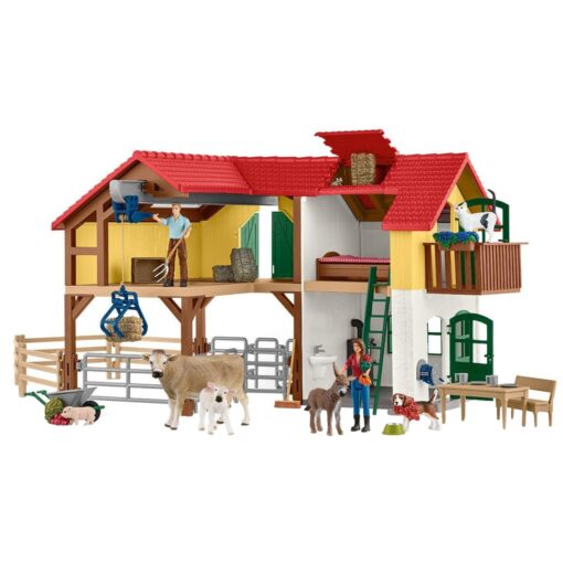 Schleich Farm World Bauernhaus mit Stall und Tieren