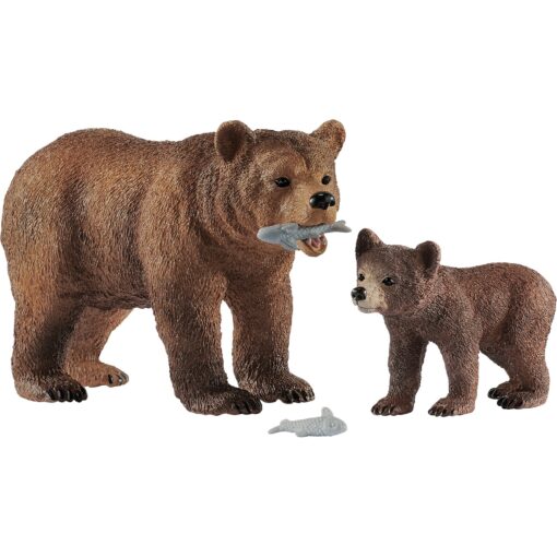 Schleich Wild Life Grizzlybär-Mutter mit Jungem