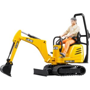 Bruder JCB Mikrobagger 8010 CTS und Bauarbeiter