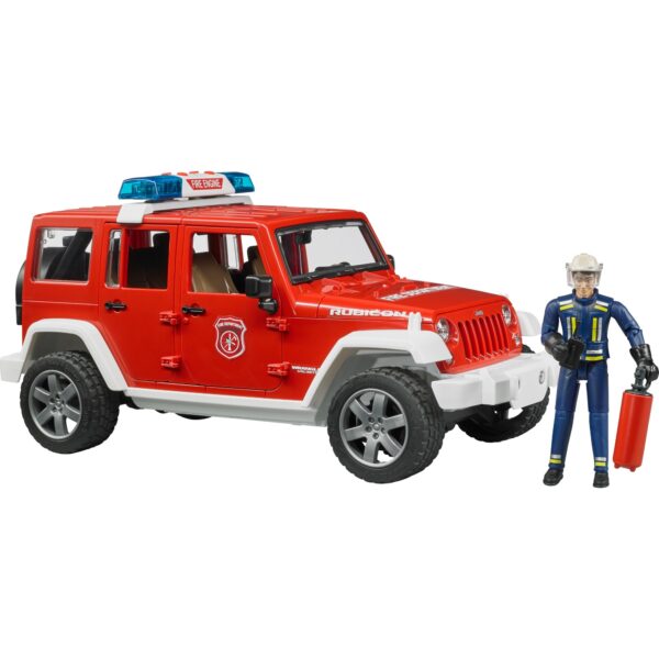 Bruder Jeep Wrangler Unlimited Rubicon Feuerwehrfahrzeug mit Feuerwehrmann