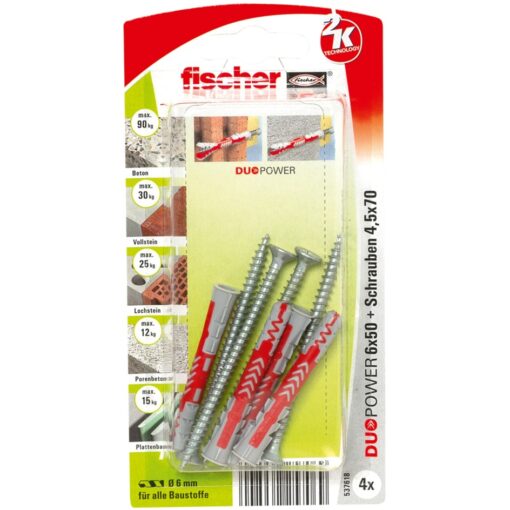 Fischer Dübel DUOPOWER 6x50 S K