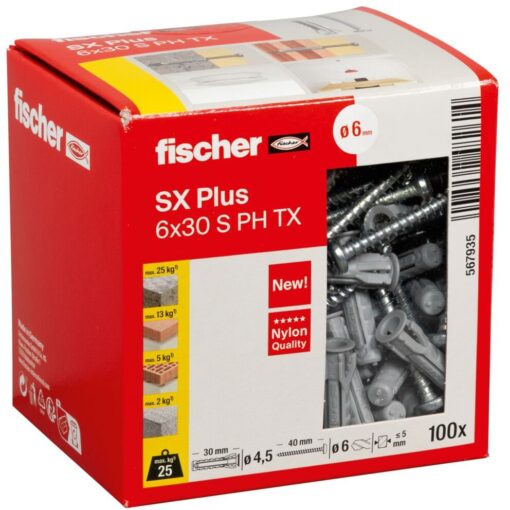 Fischer Dübel SX Plus 6x30 PH TX