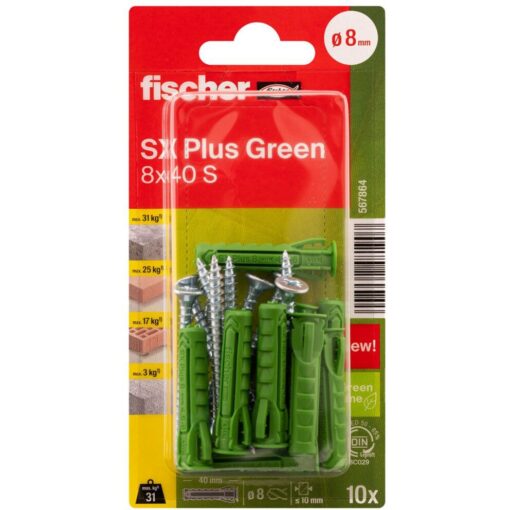 Fischer Dübel SX Plus Green 8x40 S K