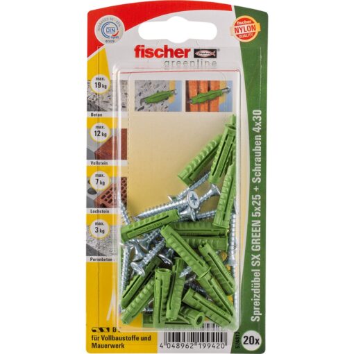 Fischer Spreizdübel SX GREEN 5x25 S K