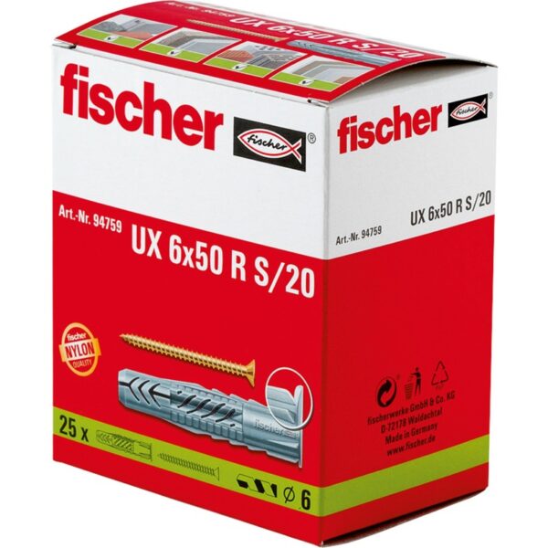 Fischer Universaldübel UX 6x50 R S/20